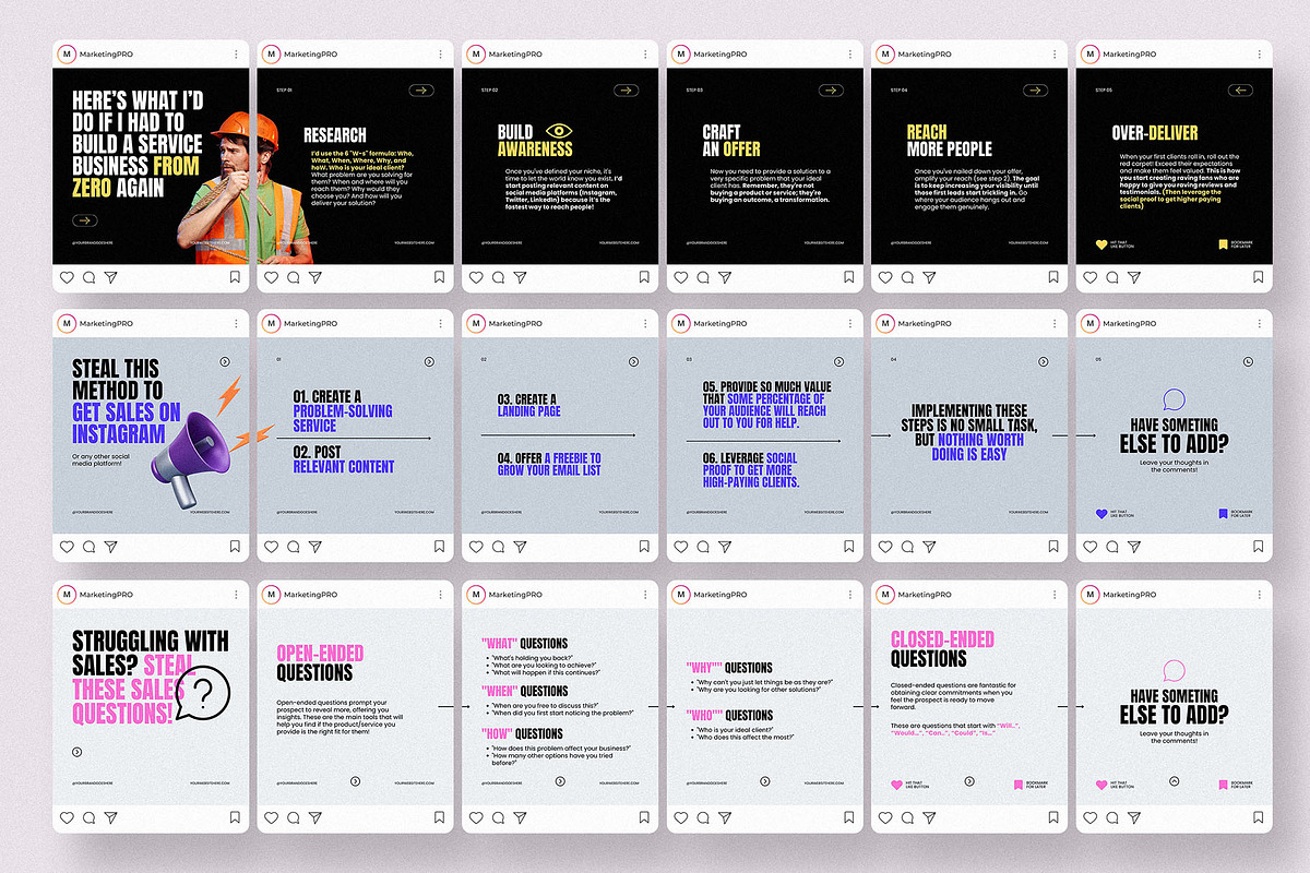 Sales & Marketing Insta Carousel, a Social Media Template by AndrewPixel