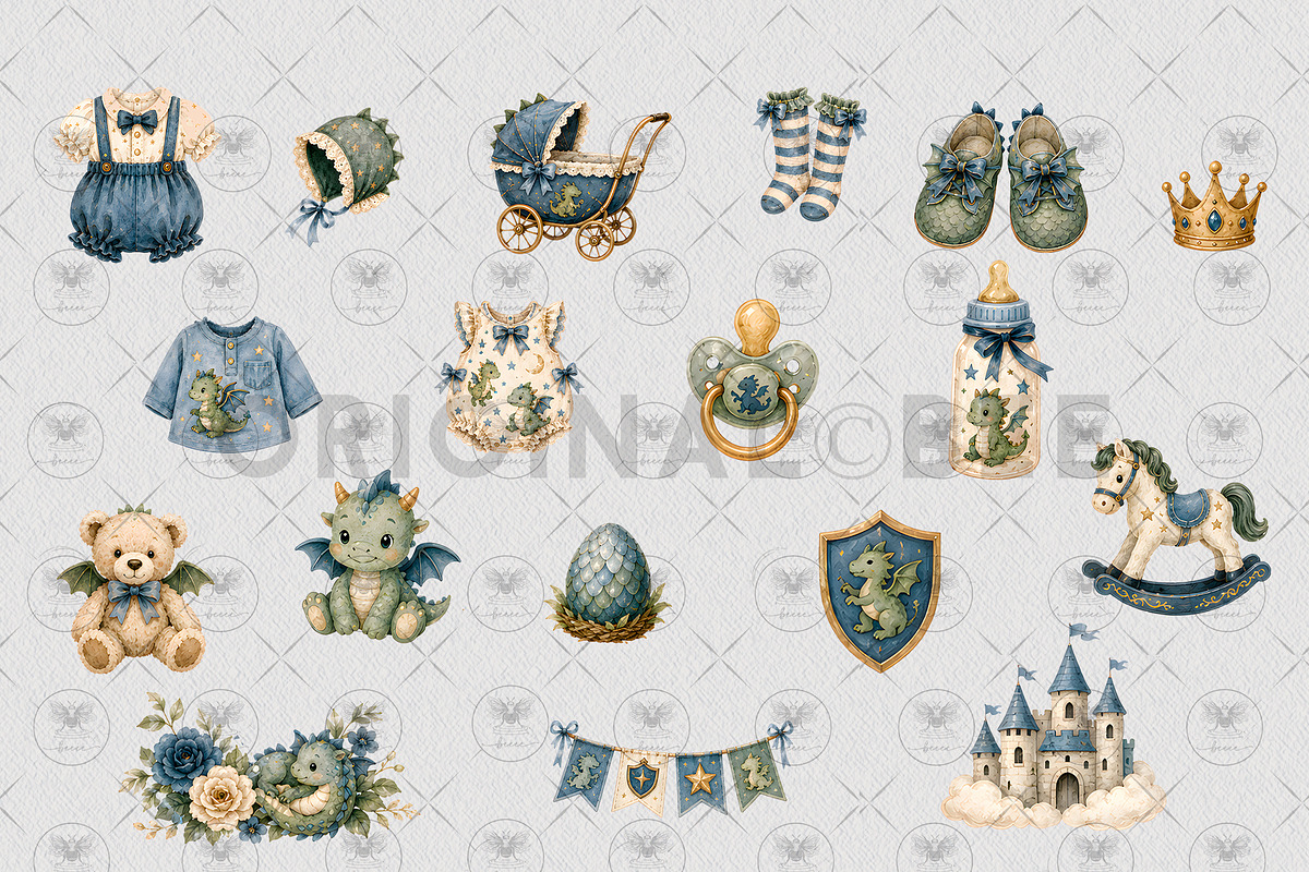 Baby Dragon Clipart, a Decorative Illustration by BigCakeBee (Photo 3 of 4)