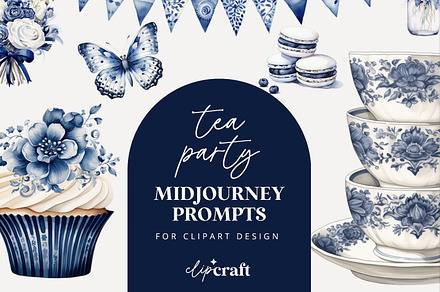 Midjourney Prompts Tea Party Clipart, a Decorative Illustration by ClipCraft