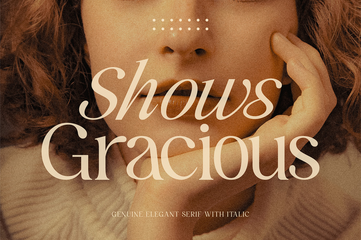 Shows Gracious | Regular + Italic, a Serif Font by roomspace creative lab (Photo 1 of 14)
