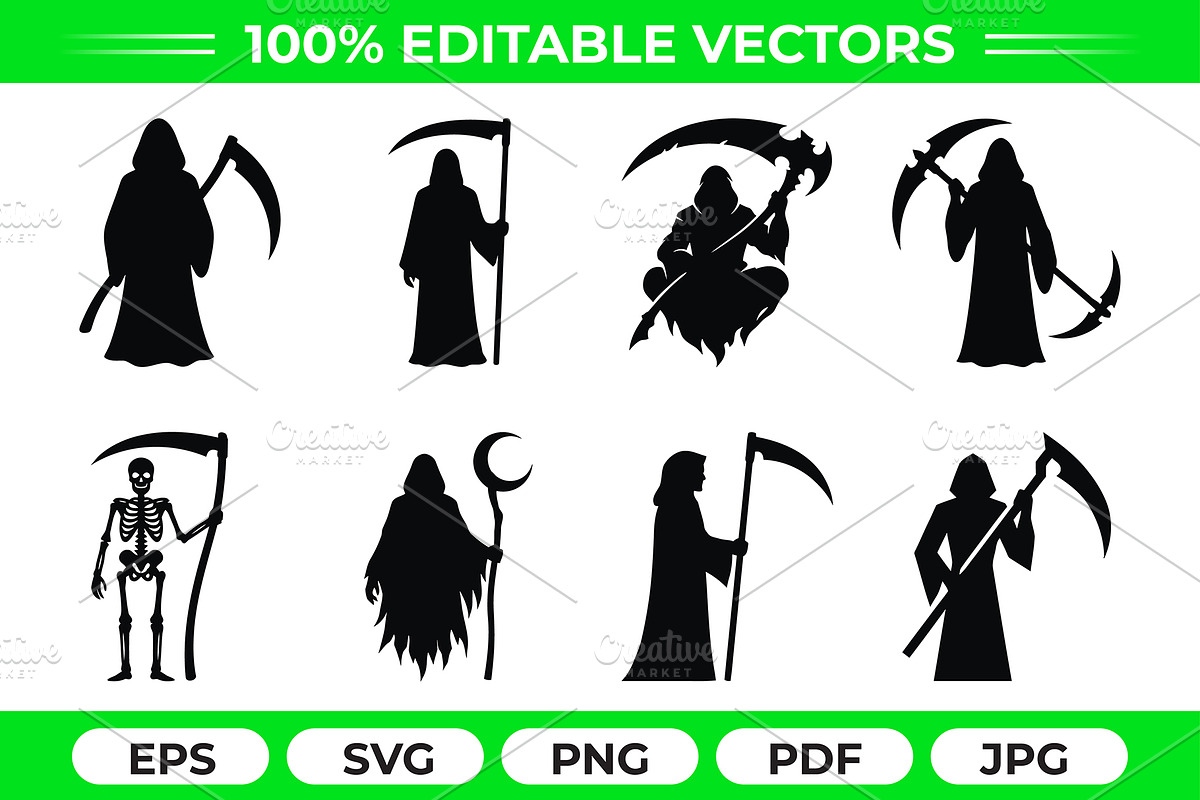 Skeleton Reaper Vector Bundle, an Object Graphic by Artonix (Photo 1 of 3)