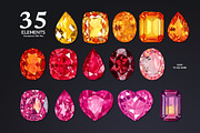 Color Crown Jewels – Watercolor Gems, an Object Illustration by CreativeValuation (Thumbnail 2 of 12)