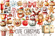 Cute Christmas Clipart, an Illustration by OK Design (Thumbnail 1 of 5)