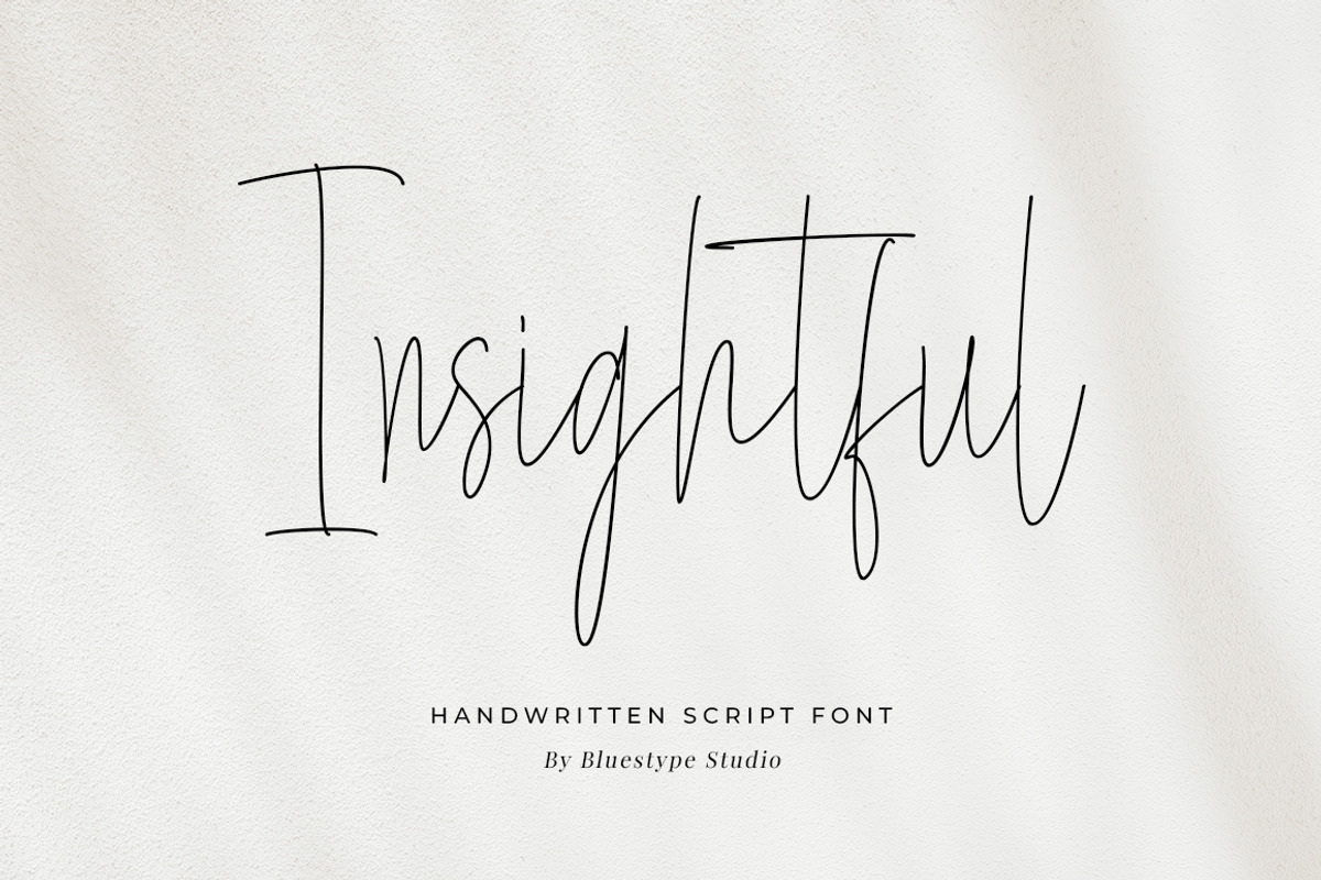 Insightful - Handwritten Script, a Handwritten Font by Bluestype Studio (Photo 1 of 10)