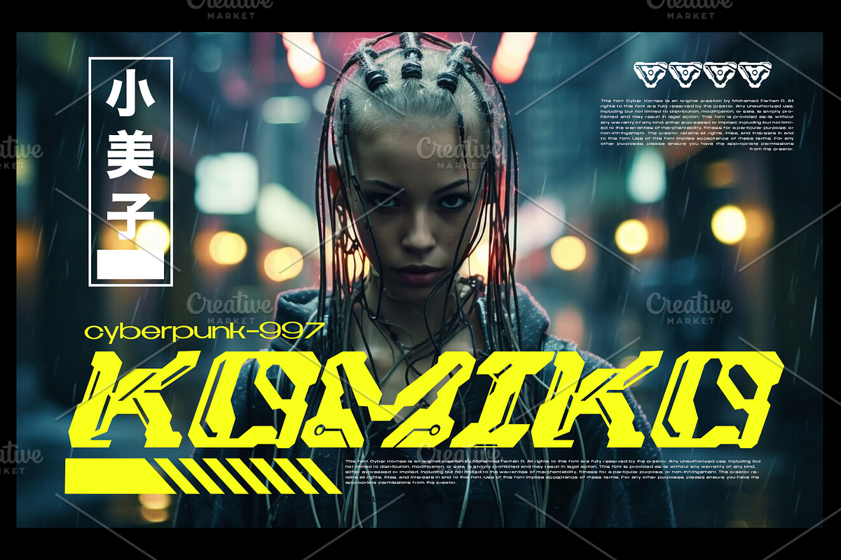 Cyber Kornea | Cyberpunk Mecha Font preview 4