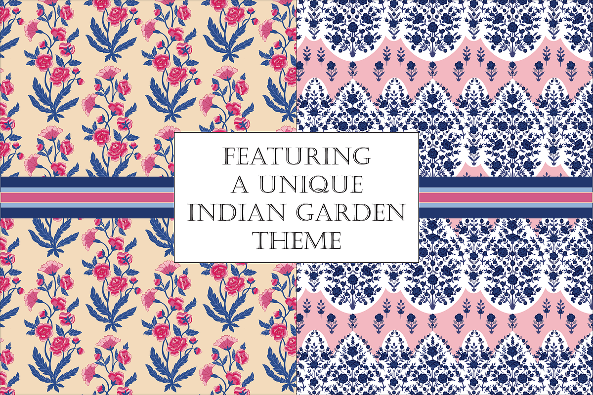 Indian Floral Patterns Shalimar Pink, a Pattern Graphic by RachelStudio (Photo 3 of 10)