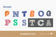 LetterSketch-65 Illustrator Effects, a Layer Style Add-On by Vector Galore (Thumbnail 3 of 6)
