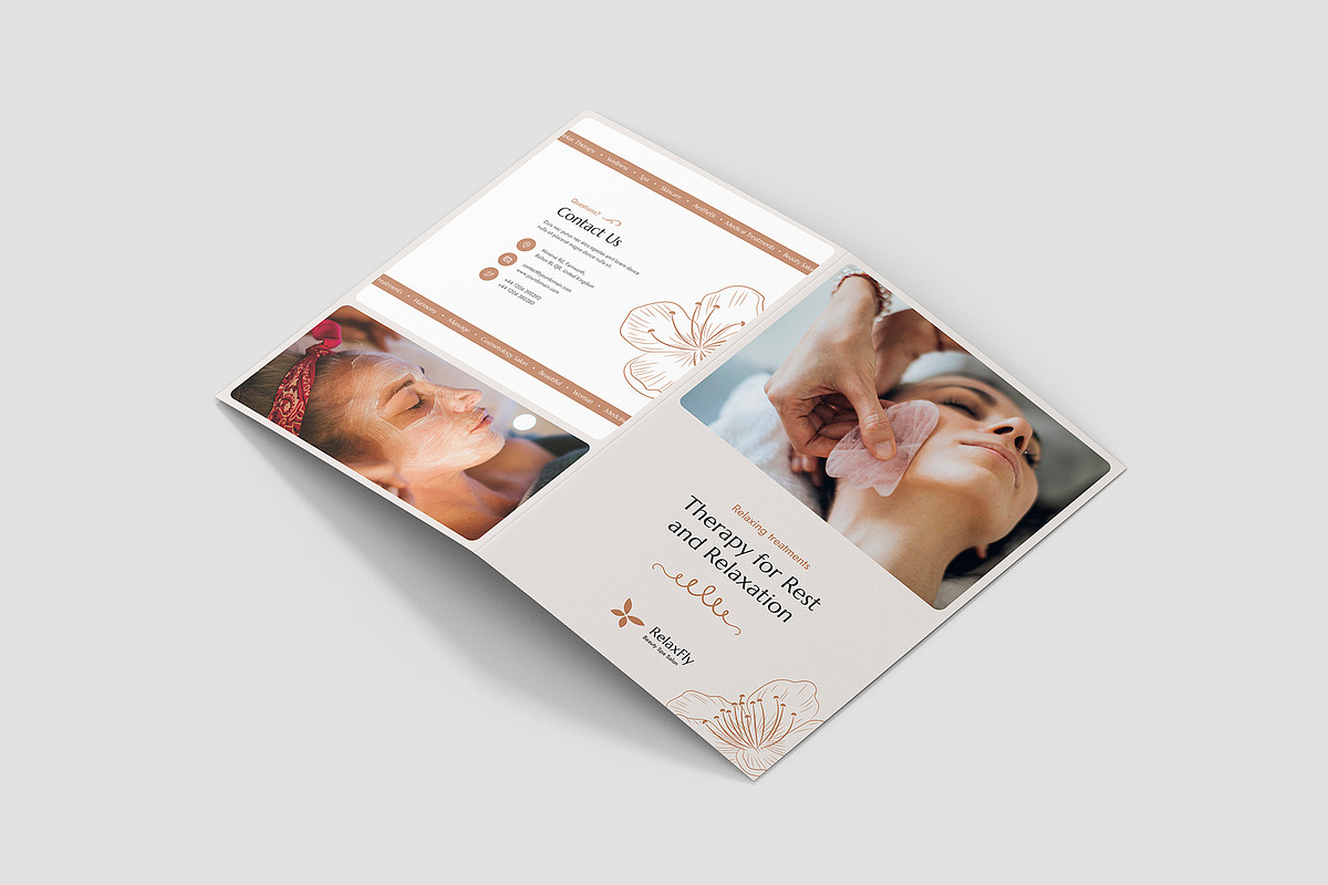 Spa Salon Brochure Bifold Canva, a Brochure Template by artbart (Photo 3 of 8)