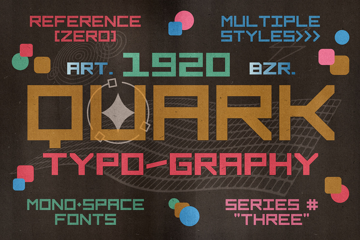 Quark | Y2K Block Type, a Sans Serif Font by Artifact Bazaar (Photo 1 of 9)