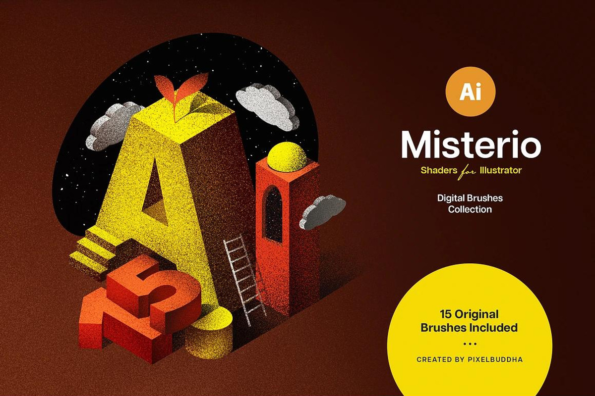 12-in-1 Illustrator Brushes Bundle, a Brush Add-On by pixelbuddha.net (Photo 14 of 14)
