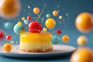 Colorful layered dessert with berries and mint, a Food & Drink Photo by AlyaAnd