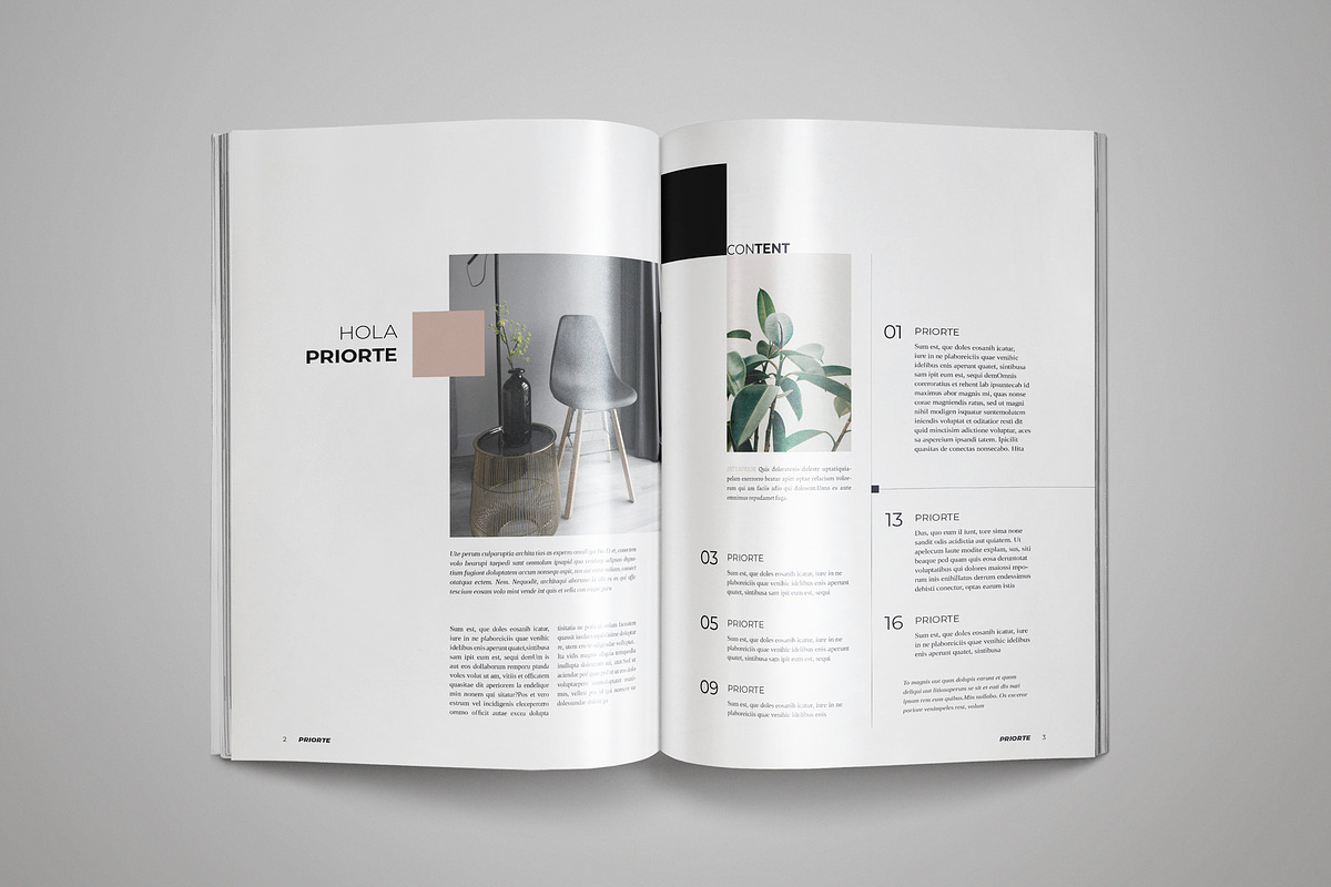PRIORTE Magazine Lookbook Template, a Magazine Template by Indotitas (Photo 3 of 11)