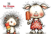 Whimsical Ice Cream Pngs, an Illustration by SinaCreation (Thumbnail 1 of 7)