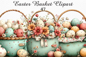 Easter Basket Clipart Png, an Illustration by Craft Nest