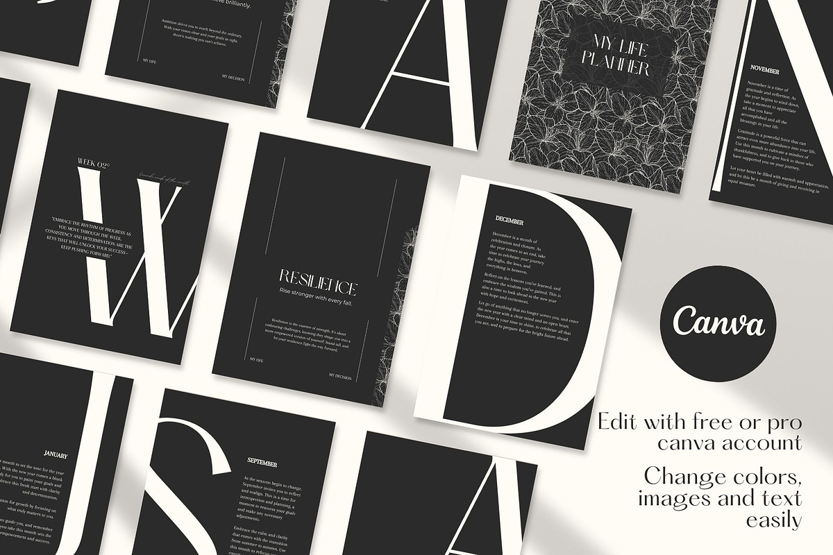 Classy Yearly Life Planner Template, a Stationery Template by Marketello Studio (Photo 3 of 12)