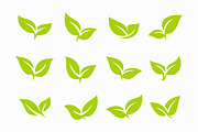 Set of Green Leaf Icons Eco Friendly, a Branding & Logo Template by Signatoro (Thumbnail 1 of 3)