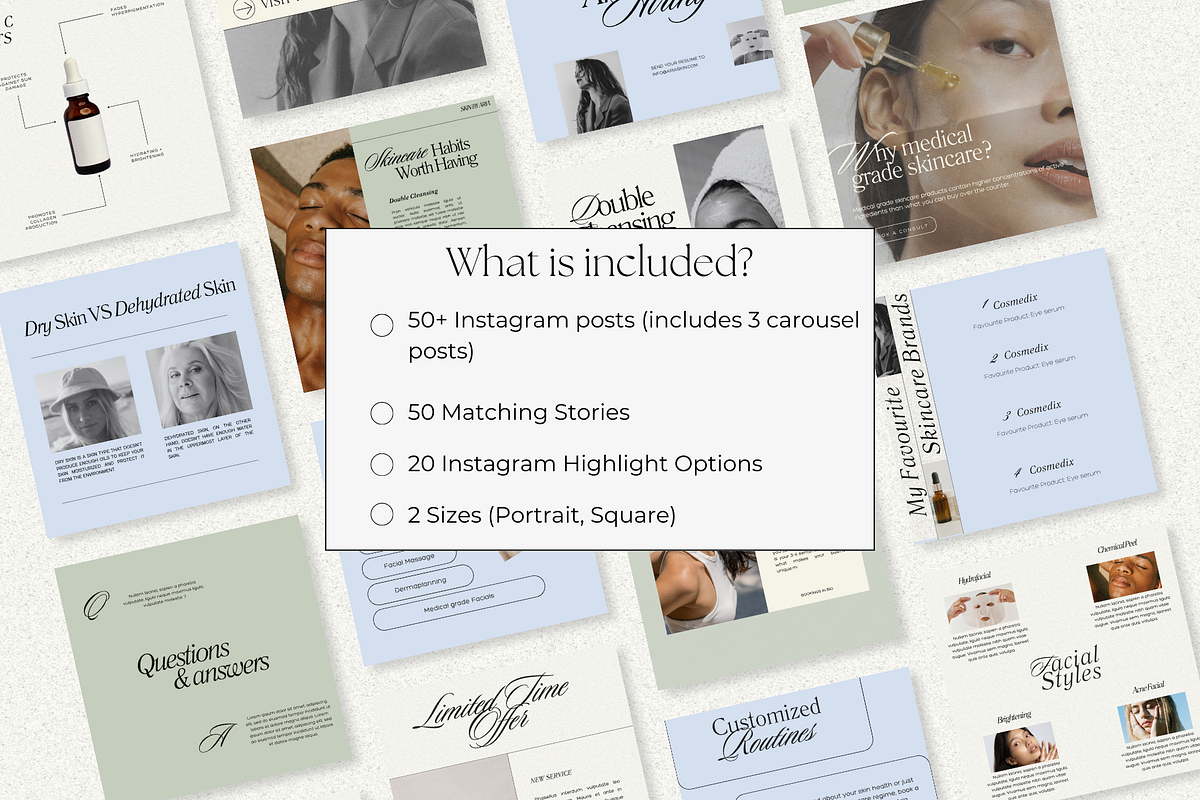 Esthetician Instagram Bundle, a Social Media Template by digitaldispositions (Photo 2 of 10)