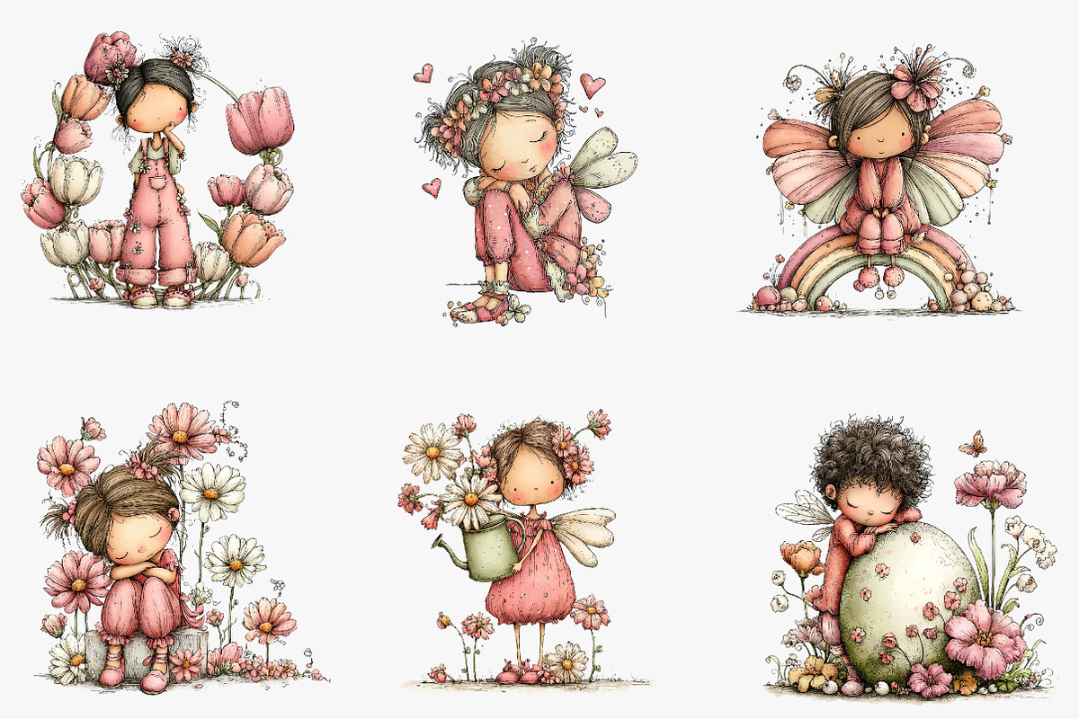 Whimsical Easter fairy Clipart, an Illustration by CreationArt (Photo 4 of 7)