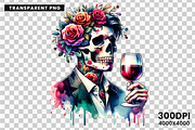 Halloween Spooky Skull Man Clipart, a Seasonal Illustration by Creative Arslan (Thumbnail 7 of 7)