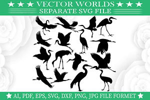 Crane Bird Svg, Bird Svg, Png