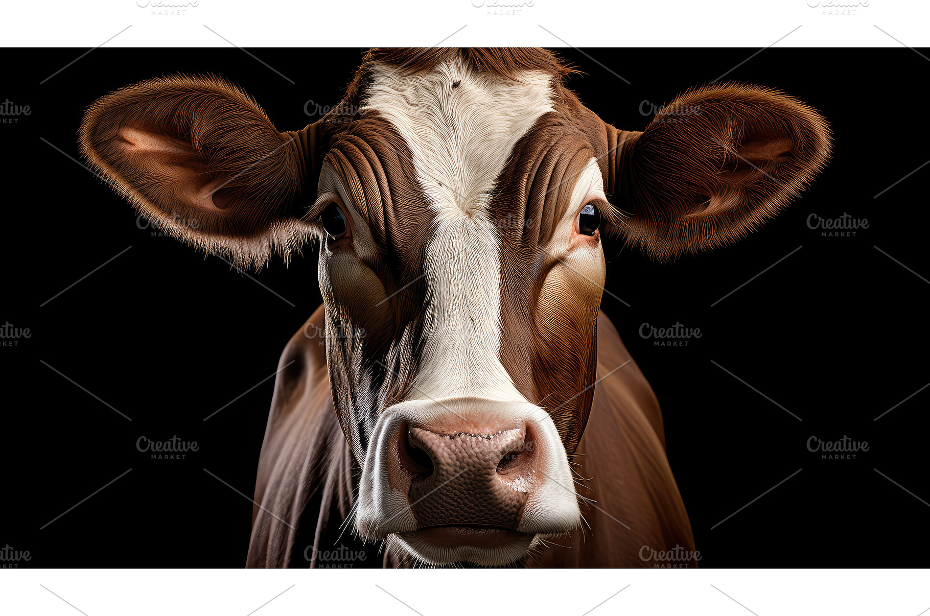 cattle cow portrait ai generated, an Animal Photo by pikepicture