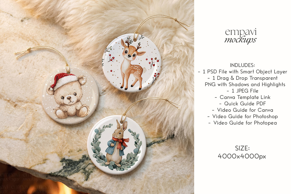 Ornament Mockup Set of 3, an Advertising Mockup by EmpaviMockups (Photo 5 of 5)