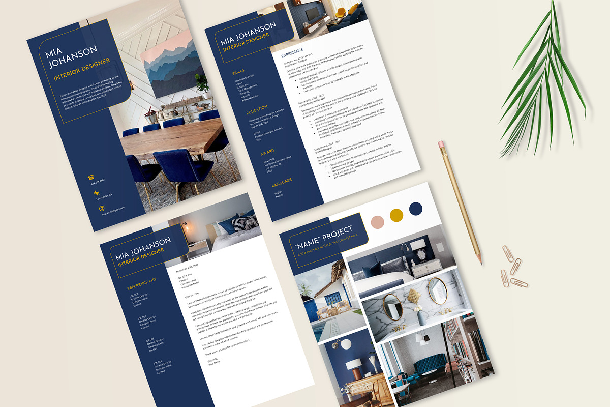 Interior designer resume portfolio, a Resume Template by Stanin Studio