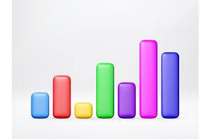 Colorful 3d bar chart showing data, a Finance Illustration by Abscent
