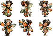 Fairy Girl Butterfly Wings Clipart, an Illustration by CraftArtStudio (Thumbnail 2 of 6)