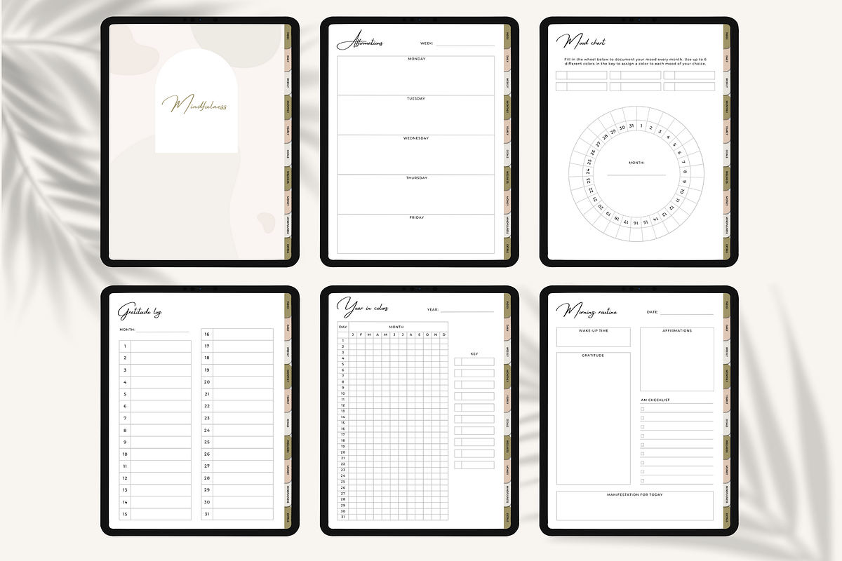 Undated Digital Life Planner iPad, a Templates & Theme by HoneyGlowStudioCo (Photo 7 of 9)