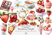 Watercolor Strawberry Delight Clipar, an Illustration by Design Market (Thumbnail 1 of 4)