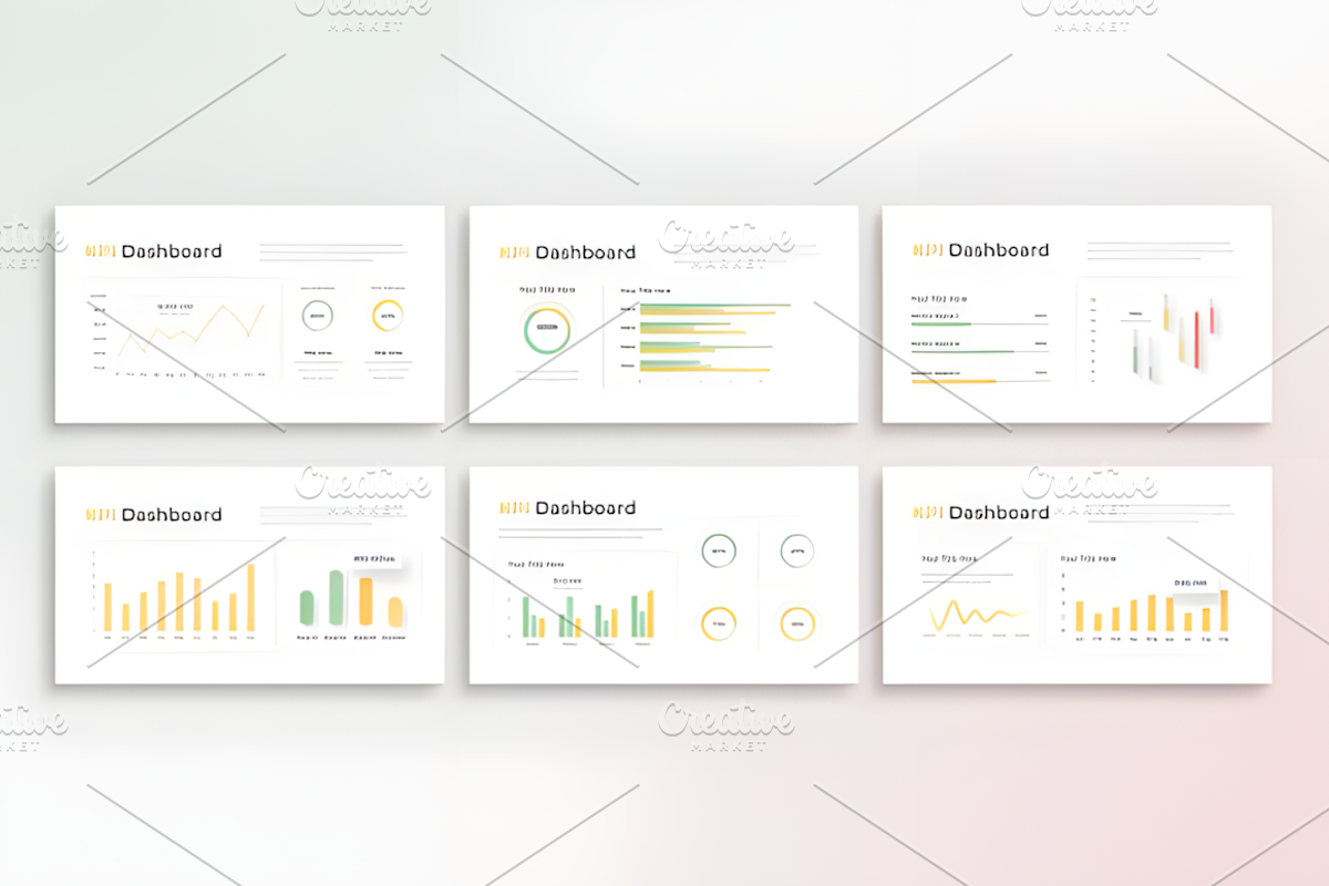Modern Soft KPI Dashboard PowerPoint, a Presentation Template by Coco Bloom (Photo 2 of 4)