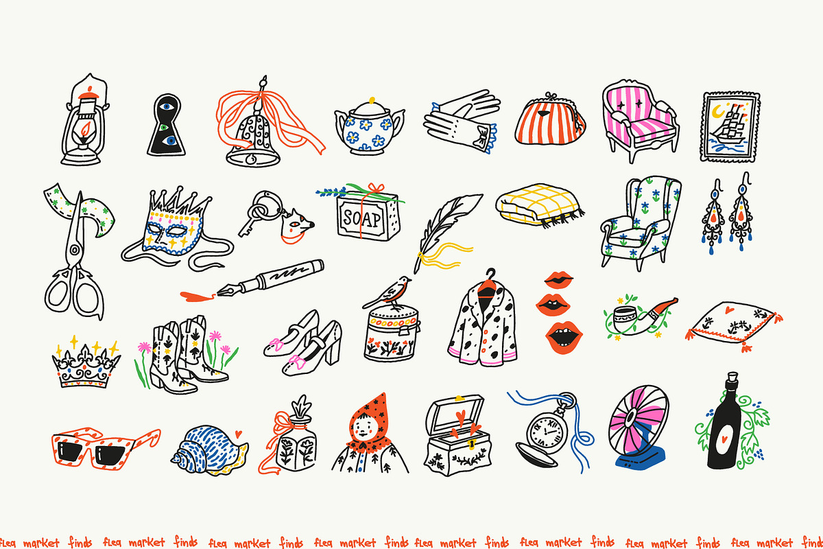 Flea Market Finds: 110 Illustrations, an Object Illustration by Olly Kava (Photo 6 of 11)