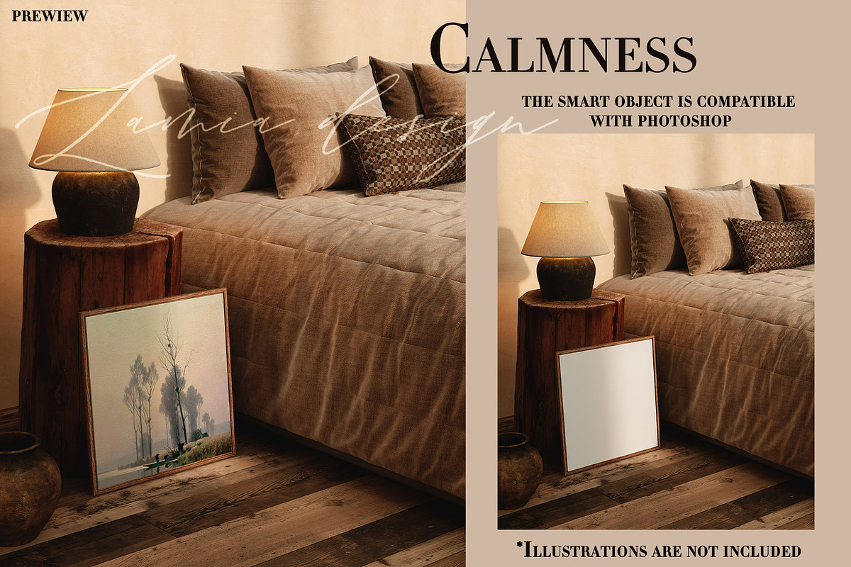 Calmness room & Frame Mockups SQUARE, a Household Mockup by LAMIA DESIGN (Photo 9 of 9)