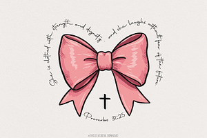 Proverbs Coquette Bow PNG, Pink Bow, an Illustration by SharpMarketplace