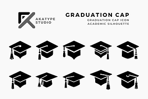 Graduation Cap Icon Vector, an Icon by Akatype Studio