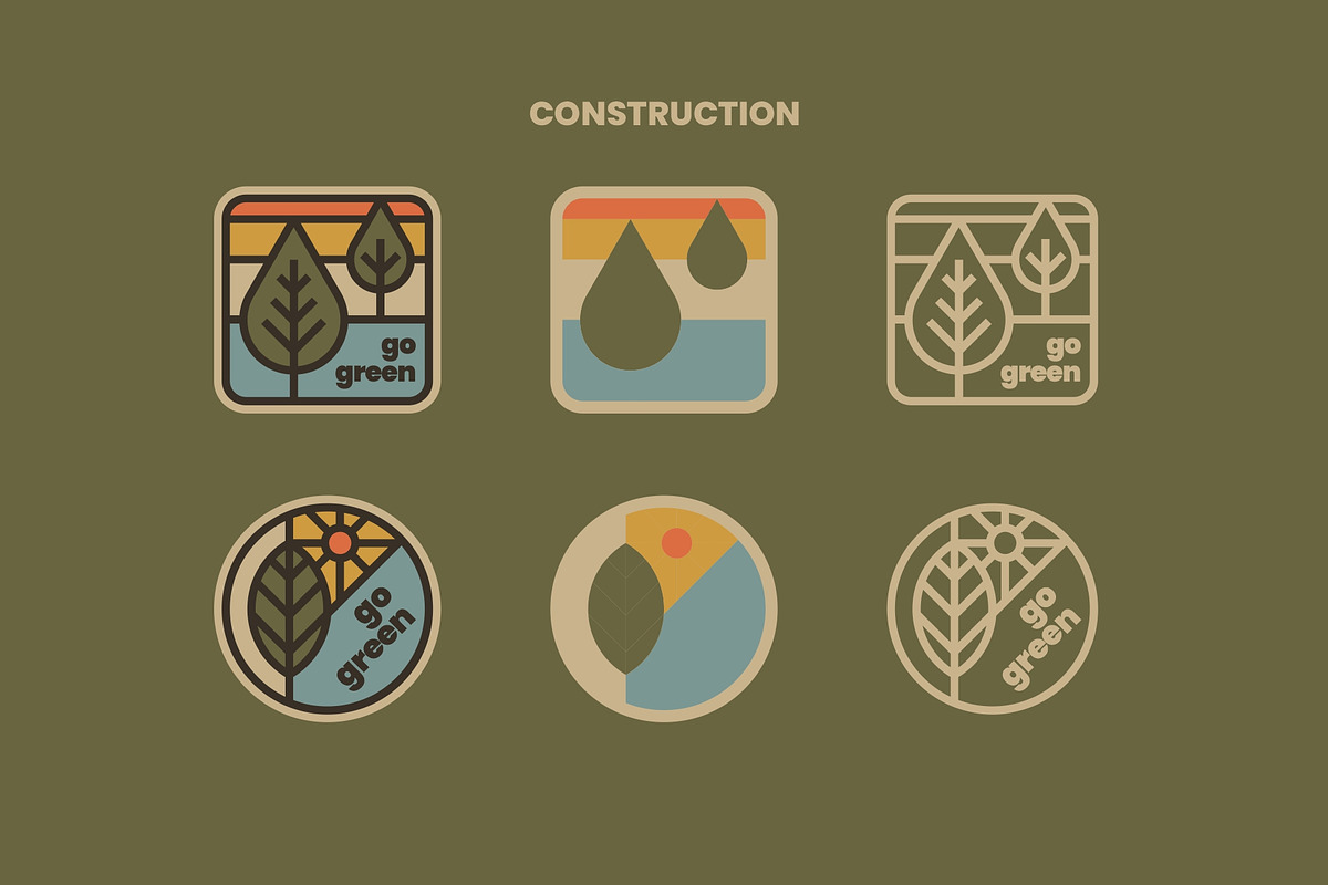 Simple Go Green Badges, an Illustration by Firowerk (Photo 2 of 6)