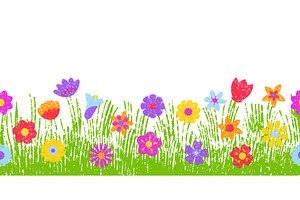 Crayon drawing meadow. Colored, an Object Illustration by Valerie Bodnar