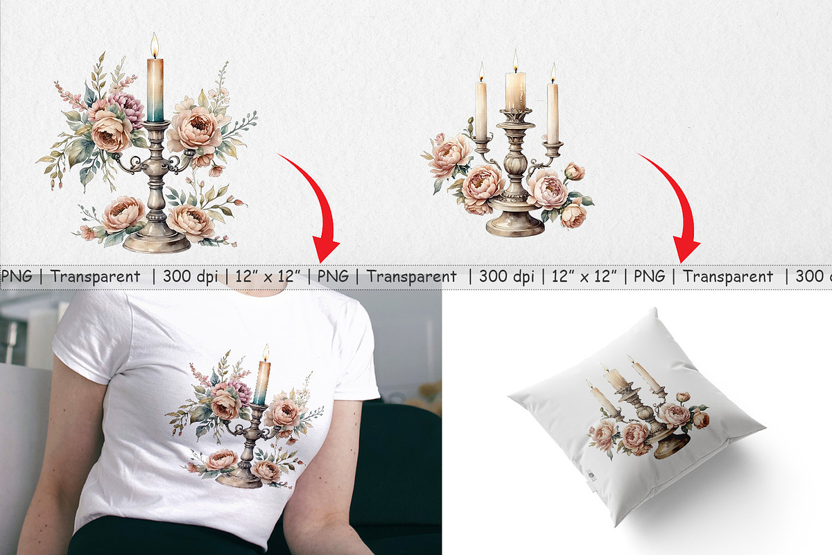 Antique Candlestick Clipart, an Object Graphic by Artnoy (Photo 3 of 5)