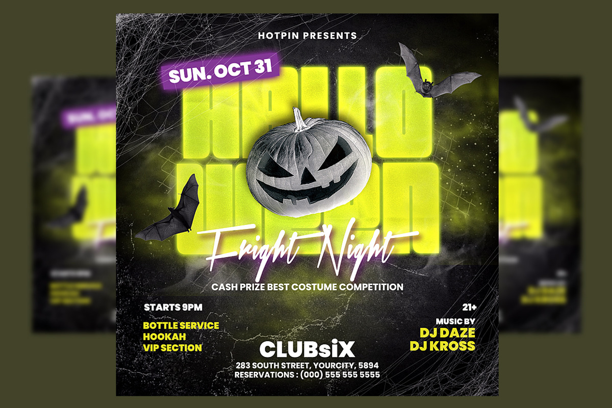 Halloween Flyer Template, a Flyer Template by Hotpin (Photo 1 of 3)