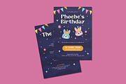 Cute Bunnies Birthday Invitation, an Invitation Template by iDoodle Studio (Thumbnail 3 of 4)