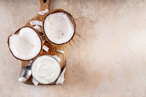 Vegan non-dairy coconut yogurt, a Food & Drink Photo by Rimma