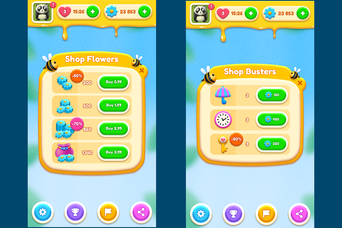 Game UI pack, Bee, an Object Graphic by KartInnka (Photo 14 of 28)