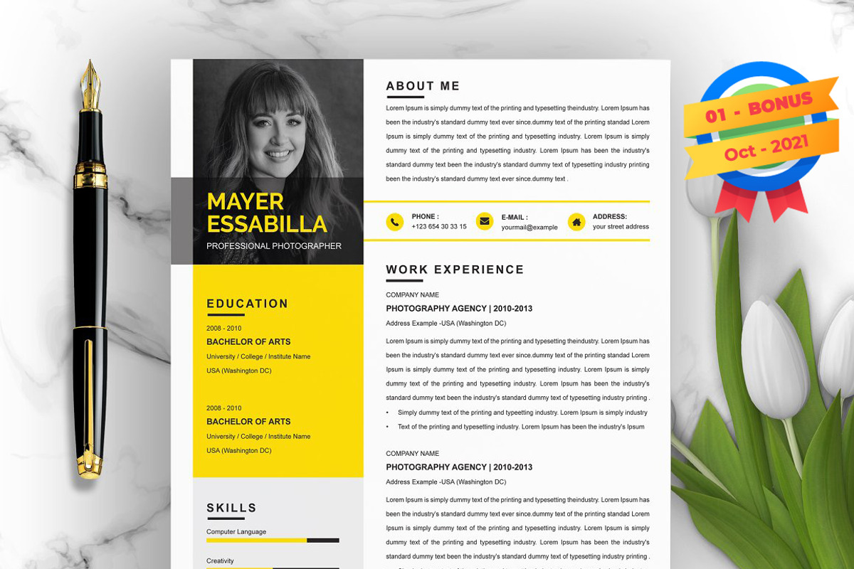 Resume/CV Bundle | 200+ for $29, a Resume Template by ResumeInventor (Photo 197 of 207)