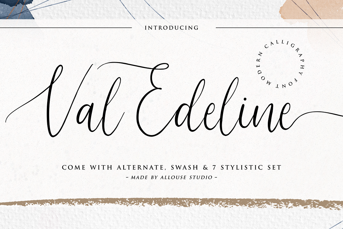 Val Edeline Font, a Script Font by Allouse Studio (Photo 1 of 12)