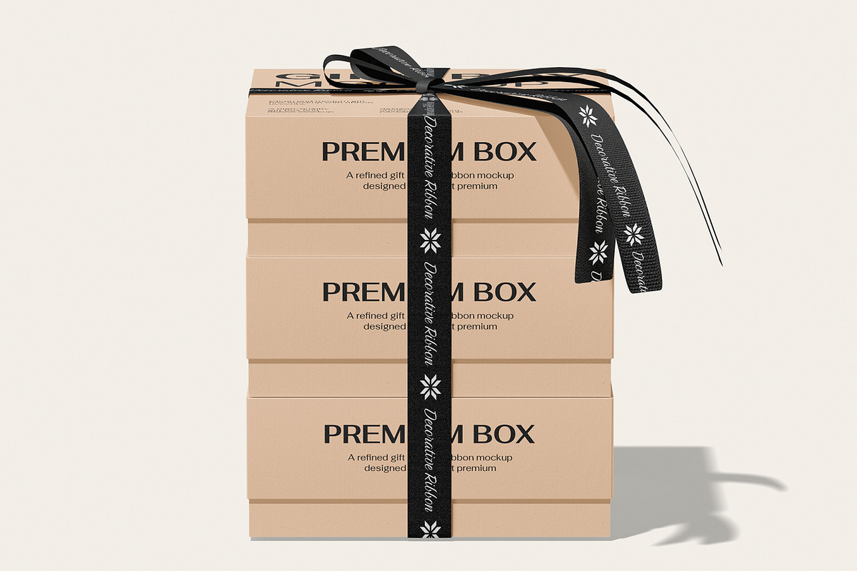 Gift Box and Ribbon Mockup, a Packaging Mockup by Permadi Creative (Photo 4 of 5)