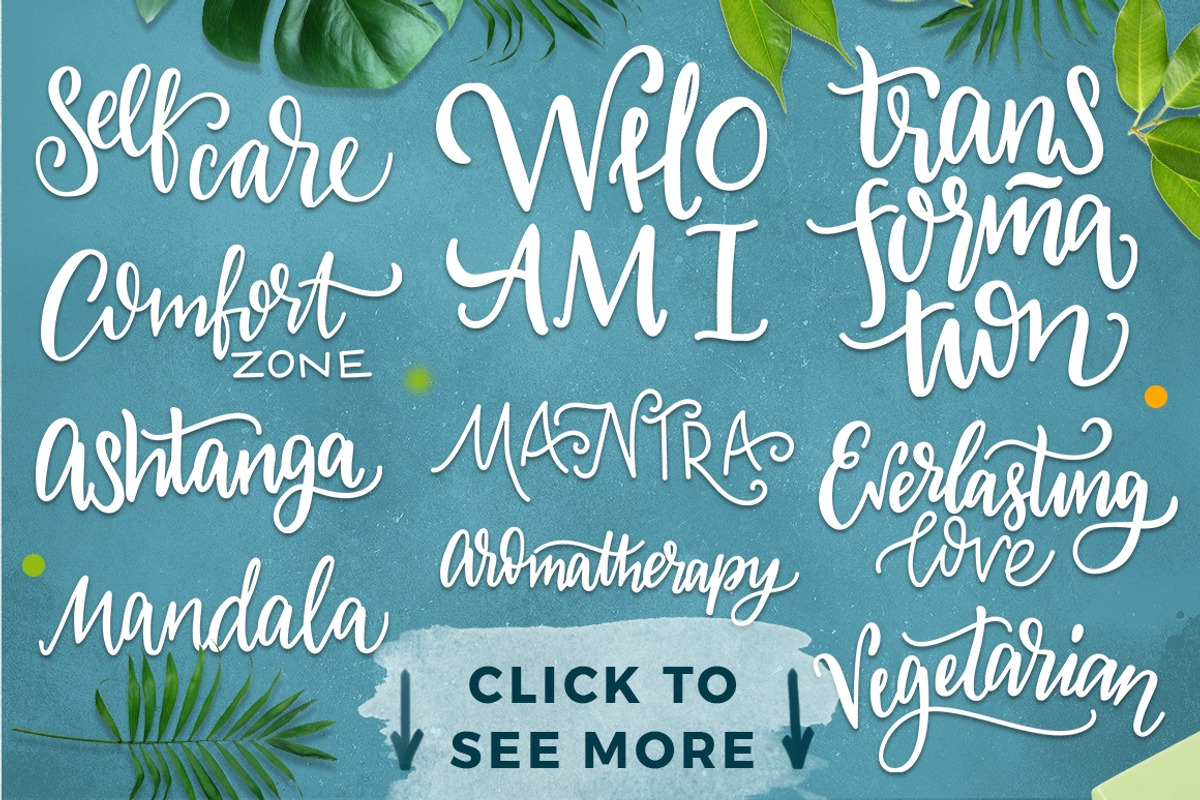 Yoga studio lettering & graphic set, an Object Graphic by Beauty Drops (Photo 2 of 6)