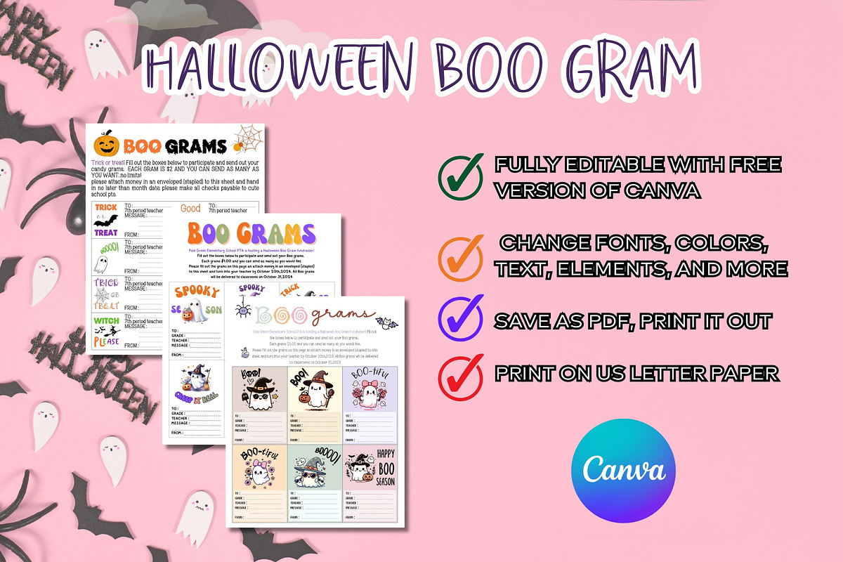 Editable Halloween Boo Gram Template, a Templates & Theme by Adalin Shop (Photo 2 of 3)