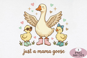 Just a Mom Goose PNG, an Illustration by Daily.Designs