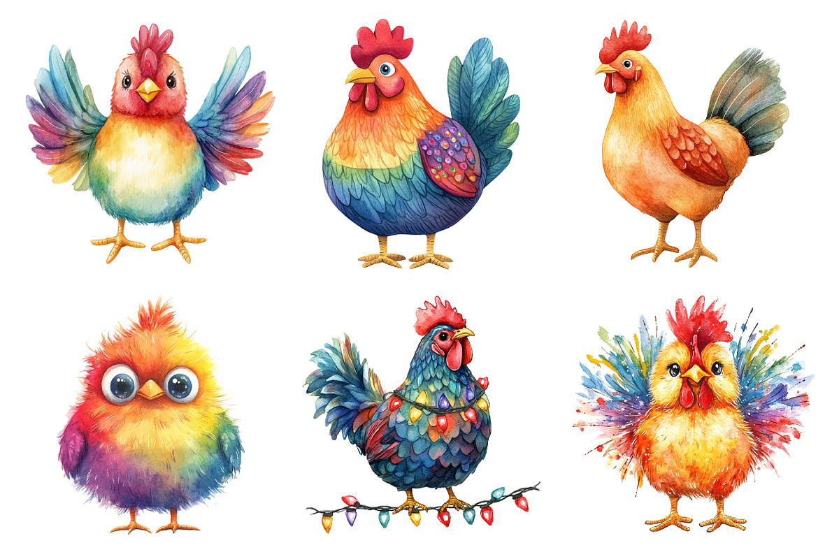 Whimsical Funny & Quirky Chicken PNG, an Illustration by Creative Art (Photo 5 of 12)